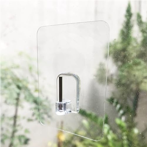 TECBULL® 12 Magische Vitragestangen Halter extra stark, Keine Klebereste rückstandslos ablösbar, wiederverwendbar, unsichtbar, selbstklebend, Fensterhaken