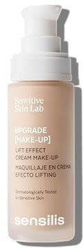 Sensilis Upgrade Make-Up Make-up-Grundierung mit Lifting-Effekt mit Vitamin E, mittlere bis hohe Abdeckung und langanhaltend, 9h, für Haut mit Rosazea, 30 ml, Farbton 03 Honig Gold