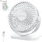 NIUAWASA Mini USB Tischventilator, 3 Geschwindigkeiten Tragbarer Desktop-Tischventilator 360° Einstellbarer Kleiner Ventilator Leiser Betrieb für Zuhause Büro Auto Reisen im Freien (Weiß)