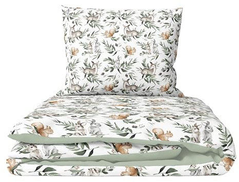 2 Piece Baby Children Quilt Duvet & Pillow Set 120x90 cm to fit Toddler Cot Bed (Forest)