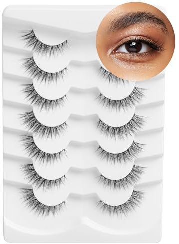 Frihappy Danica Falsche Wimpern Natürlicher Look - Fake Lashes Volumen, Faux Mink, Wispy Eye Lashes False Eyelashes