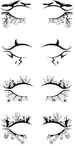 Adesivo per Eyeliner di Halloween,Adesivi per Eyeliner per la Festa di Halloween,Strumenti per Adesivi Eyeliner di Halloween,Adesivi Ombretto per Halloween,Elegante Adesivo per Tatuaggio Eyeliner