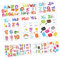 Hoement 18 Blätter Aufkleber Für Die Frühkindliche Bildung Kinderwandtattoos Für Schlafzimmer Aufkleber Nach Kindergarten Wandtattoos Alphabet Nummernaufkleber Abc Tieraufkleber Pvc