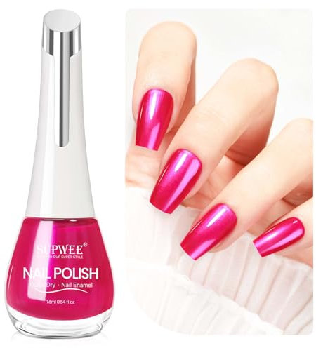 SUPWEE Fast Drying Nail Polish, 16ML Glossy Shine Nail Polish Natural Color Nails Varnish Long Lasting Quick Dry for Nails Art Regular Nail Lacquer