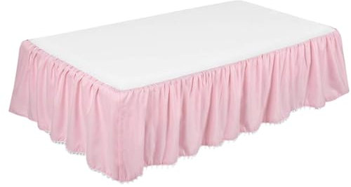 Berceau À Volants avec Pompons | Jupes Lit pour Tout-Petits, Jupe De Lit en Microfibre pour Berceau De Bébé, Housse Anti-poussière pour Lit Cache Sommier pour Bébés Garçons Filles (132x71.1x35cm)