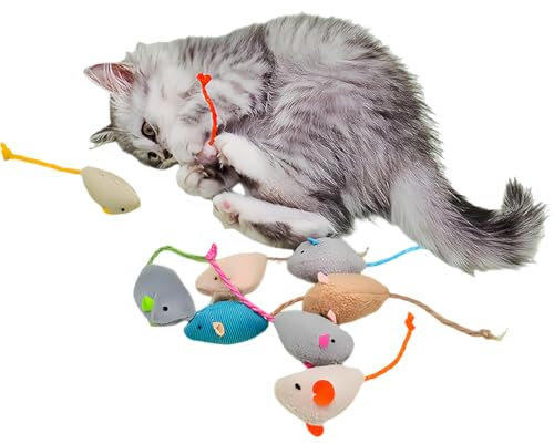LOMSUXA 8 Pièces Jouet Chat,Jouet pour Chats,Herbe à Chat,Jouets en Peluche à l'herbe à Chat,Peluches d'herbe à Chat séchée pour Chats,Jouet Chat Interieur,Jouet Chat Interactif