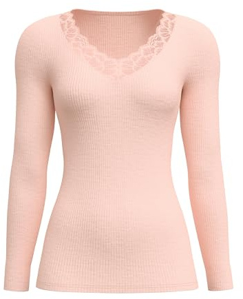 CALIDA Silky Wool Joy Langarmshirt Damen Pearl Blush 40-42
