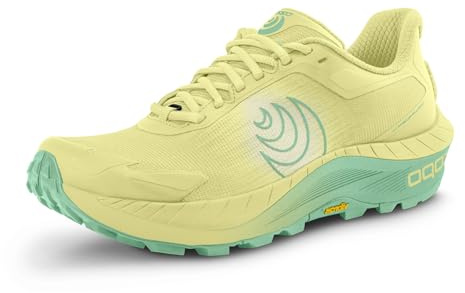 Topo Athletic Women's MTN Racer 4 Lightweight Comfortable 5 mm Drop Trail Running Shoes, Athletic Shoes for Trail, Yellow / green, 5 UK