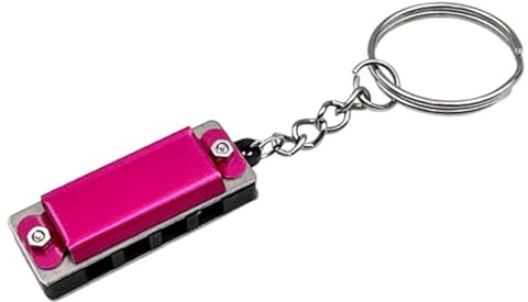 Mundharmonica Key Ring, Miniatur -Mundharmonika -Schlüsselkette 4 Loch 8 | Stilvoller tragbarer Musik -Charme, Musikinstrument für Studenten