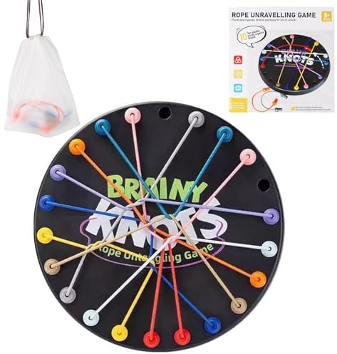 Brainy Knots Puzzle Game - Twisted Rope Brain Strategy Rope Challenge Toy, Interactive Strategic Knot Untying Toy, Board Games Puzzle Games Kids for Family Gathering, Gifts for Kids
