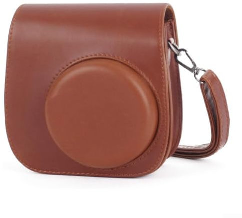 Aesthetic yet Functional This lightweight camera bag made from pu leather fits For Mini film cameras (brown)