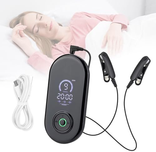 Umelee Appareil d'Aide au Sommeil pour Adultes, Appareil de Stimulation du Nerf Vague avec Pinces Auriculaires et Étui de Transport, Chargement USB
