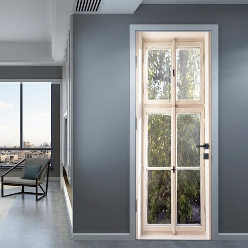 Türtapete Türaufkleber Transparente Glastür Türfolie Selbstklebend 95x215cm Tür Verschönern mit Türfolie, Entfernbar Aufkleber Wasserdichte Tapete PVC Türaufkleber