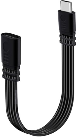 YINGAYOU USB C câble d'extension Court Plat USB C 2.0 mâle à Femelle câble d'adaptateur (Droit, 10 cm)