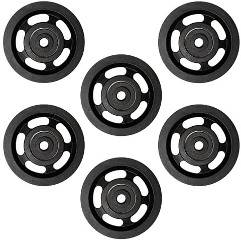 Dagran 6 Piezas Poleas Nylon 90mm Polea Rodamiento Gimnasio | para Garaje Alta Resistencia y Capacidad de Carga Ideal para Fitness Puertas y Proyectos DIY