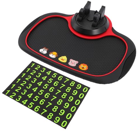 SOPOTUTU Tapis Antidérapant pour Support Téléphone Voiture Silicone sans Colle avec Support Numéro Caché pour Tableau de Bord