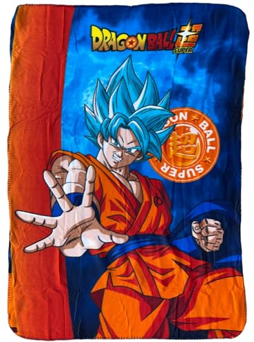 CARTOON Kinderdecke Dragon Ball Super 100 x 140 cm weiche Fleecedecke 100% Polyester 220 GSM warm und leicht ideal für Kinderzimmer Kinderbett oder Sofa
