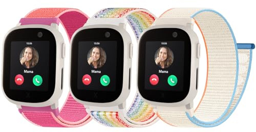 JUVEL Kinder Armband Kompatibel mit Xplora X6 Play Armband, Sport Nylon Armbänder für Xplora X6 Play Gen 1 Gen 2 Pro - Mädchen Jungen Ersatzarmband für Kids Smartwatch, 3 Stück