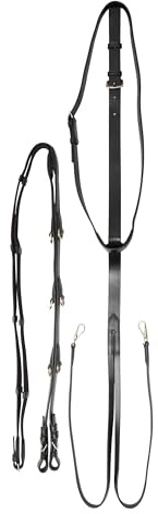 Imperial Riding Thiedemann Zügel IRH Core, verstellbare Trainingszügel mit 3 D-Ringen, Schwarz, Pony