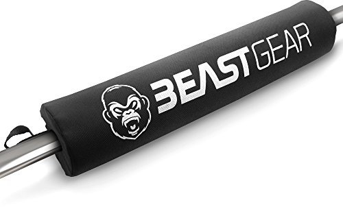 Langhantel-Nackenpolster von Beast Gear - Hochleistungspolster mit sicherem Schloss. Für Schulter-, Nacken-, Rücken- und Hüftschutz bei Kniebeugen und Hüftstößen. Für olympische und Standardhanteln.