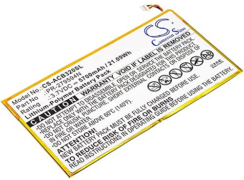 CS-ACB320SL Akku 5700mAh Kompatibel mit [Acer] A3-A40, A3-A50, A3-A50-K3HP, A5008, A6003, B3-A30, B3-A30-K359, B3-A30-K6ZH, B3-A40FHD-K1MZ, Iconia One 10, Iconia One 10 B3-A20, B3-A30, Tab A3-A40, TA