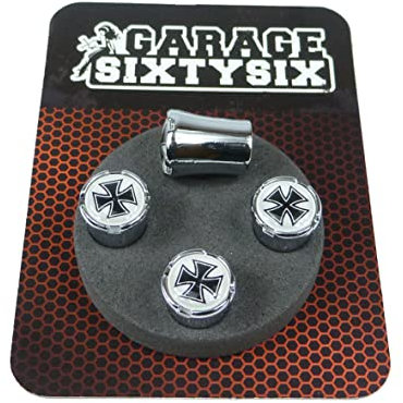 Garage-SixtySix Ventilkappen Iron Cross Modell Milwaukee Chrom