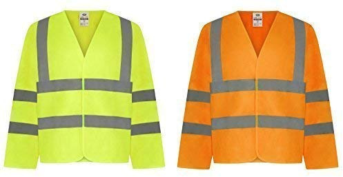 Traega TWC03 Hohe Sichtbarkeit Hi Vis Viz Langarm Warnweste Weste EN471 - Signalfarbe Gelb, XXL