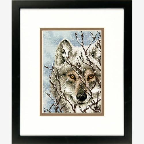 Dimensions Gold Petite Counted Cross Stitch Kit 5X7-Wolf (18 Count)