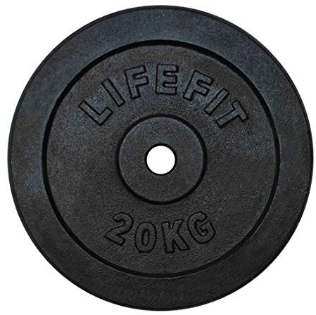 LIFEFIT Hantelscheiben, schwarz, 20 kg