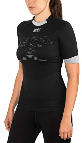 X-Bionic The Trick 4.0 Lauf-Kompressions-Jersey-T-Shirt mit kurzen Ärmeln Schwarz Frau Grösse L