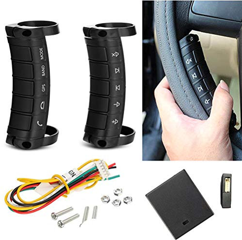 GOFORJUMP Tasto di Regolazione Universale del Volante Sintonizzatore per Auto Chiave Telecomando Senza Fili Multifunzione per Dvd Stereo GPS