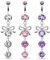 Paula & Fritz® Bauch-nabelpiercing Schleife Tropfen-Anhänger Zirkonia Set 316L Chirurgenstahl Banane Bauch-Piercing Bananabell Nabel-Piercing