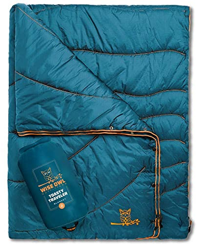 Wise Owl Outfitters Camping Blanket, Packable Puffy Quilt for Backpacking