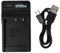 vhbw USB Ladegerät kompatibel mit Casio Exilim EX-ZR15, EX-ZR10, EX-H30, EX-ZR300 Kamera Camcorder/Akku - Ladeschale, Ladeanzeige, 4,2 V