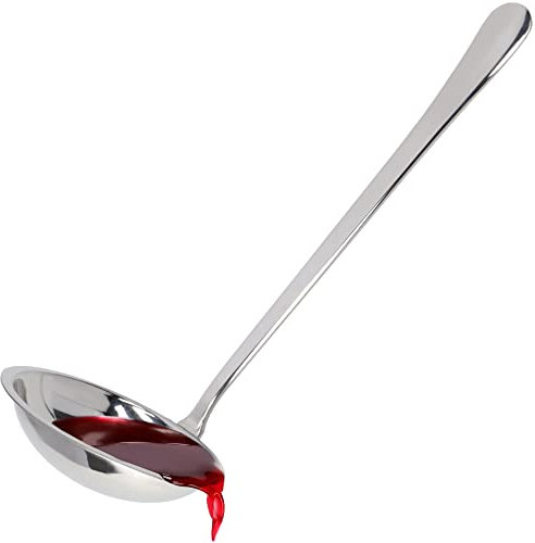 Louche universelle KADAX en acier inoxydable, louche de cuisson avec manche confortable, louche de cuisine, cuillère à soupe, louche, louche, cuillère à sauce (L: 25,4cm, argent)