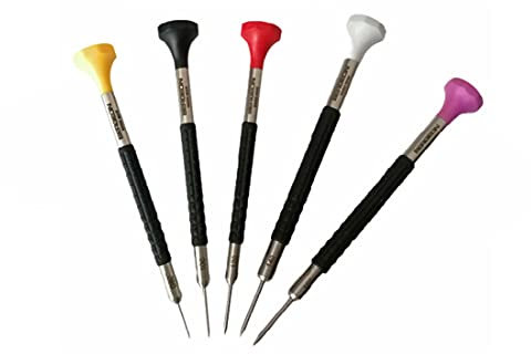 Bergeon 6899-P05 Set of 5 Ergonomic Screwdrivers for Watchmakers 5 Different Sizes