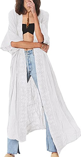 YouKD Kimono lungo da donna, stile boho, cardigan di grandi dimensioni, da spiaggia, copricostume da bagno