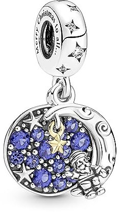 PANDORA 769648C01 Ciondolo doppio di Babbo Natale