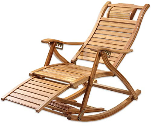 Ontihang Extra große Schaukelstuhl ältere Geschenke stabile ergonomische Garten-Liegestühle Faltbare Recliner Lasthalterung 220kg Komfort-Liegestuhl-Terrasse Pool Gartenstuhl