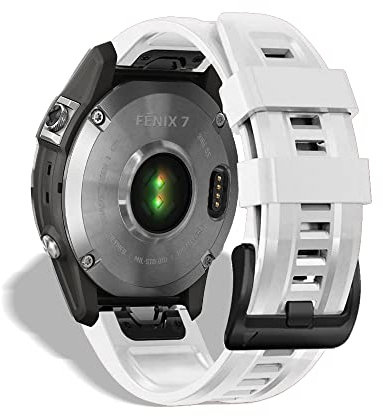 KeeFos 22mm QuickFit Armband Kompatibel mit Garmin Fenix 7/Fenix 6/Fenix 6 Pro/Fenix 5/Fenix 5 Plus, Silikon Ersatzarmband Herren Damen für Forerunner 935/945/Epix Gen 2 (Weiß)