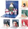 Jrisbo 6 Stück 3D Weihnachtskarten mit Umschlag Set, Weihnachtskarte mit unterschiedlichen Pop Up Motiven, Klappkarten Weihnachten Postkarten Karten 3D Grußkarte für Freunde Familie