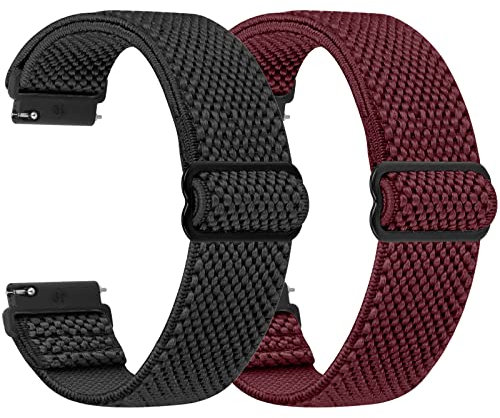 TumpCez - Quick Release Elastic Nylon Watch Straps - Band Width- 16mm 18mm 19mm 20mm 22mm 24mm Watch Straps -Choose Colour & Width