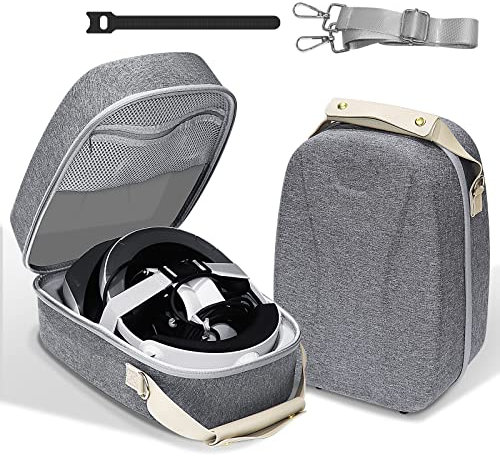 VR-Aufbewahrungstasche kompatibel für PS5 VR2/PSVR2, Tragetasche für VR-Gaming-Headset-Brille, EVA-Hartreisebox, schützende multifunktionale Koffertasche für VR-Zubehör
