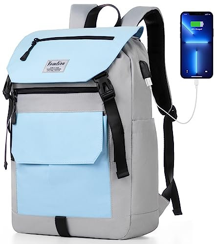 YAMTION Rucksack Schule Damen Herren,Schultasche Teenager Jungen Schulranzen Mädchen für Uni Freizeit Arbeit Wandern