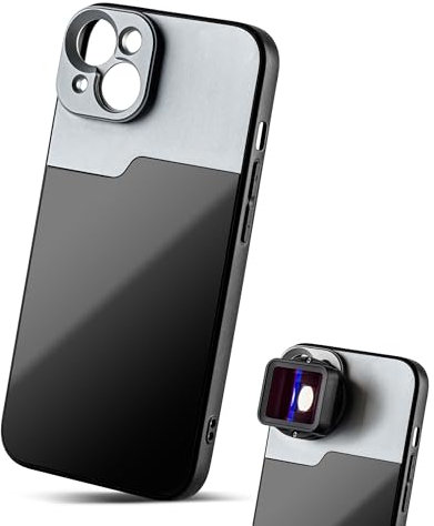 MOJOGEAR 17-mm-Objektivgehäuse für iPhone 13 – Gewinde für Makroobjektiv, Teleobjektiv, anamorphotische Linse oder DOF-Adapter – Stabiles Gehäuse – Schwarz/Grau