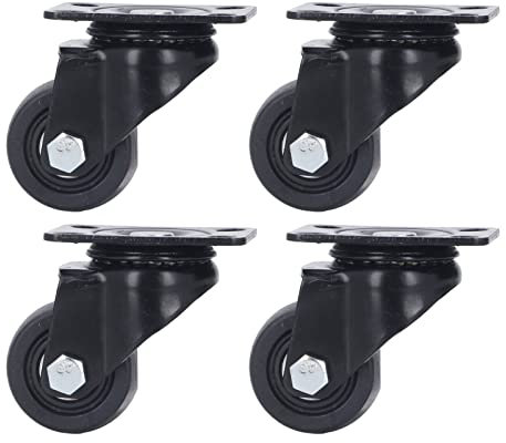 Lenkrollen-Set, 4-teiliges Lenkrollen-Set, 5,1 Cm Nylonrad, Doppellager, 300 Kg Tragkraft, Set-Set, Hochleistungsrollen Für Wagen, Trolley, Möbel, Werkzeugkasten, Werkbank