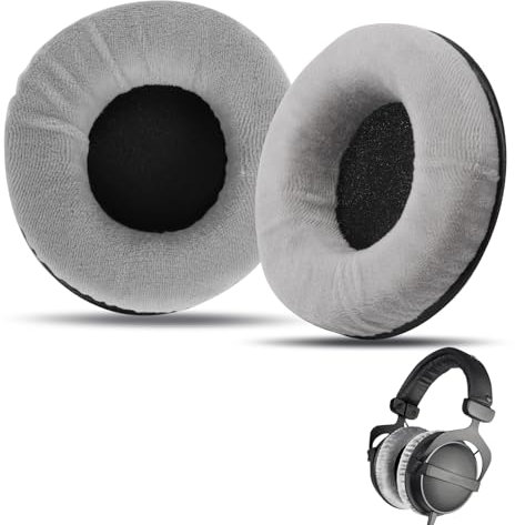 Moorle Ersatz Ohrpolster Kompatibel Mit BD DT 770 /MMX 300/ DT990 Pro, Ohrpolster Aus Over Ear Kopfhörer, Ersatzpolster Kompatibel Mit BD DT990/ DT770 Pro, Grau Ohrpolster