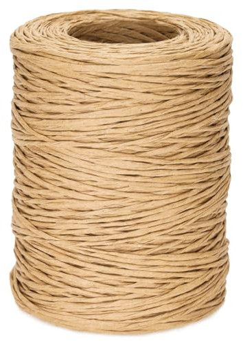 KINGLAKE Fil de Papier 200M, Ficelle de Papier 2mm, Fil Floral, Fil d'emballage en Papier pour Bouquets, Mariages, Noël, Décoration de Cadeaux et Bricolage-Couleur Nature