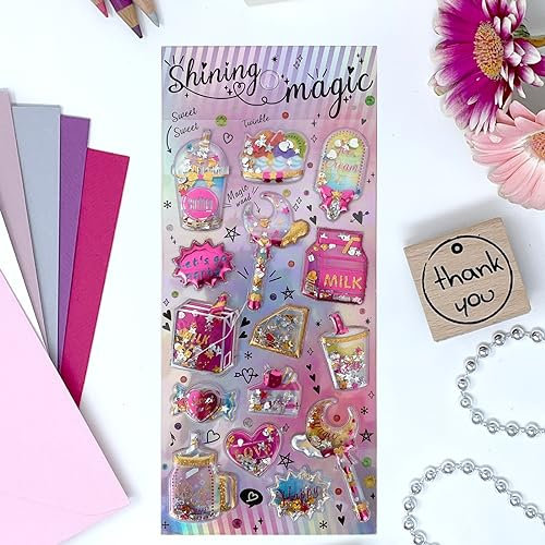 Jolly Stickers® Sweet - Entdecke Schüttelsticker! Kunstprojekte, Bastelspaß, Glitzer & Fantasie Dekorieren Geschenke Girls Mädchen Spaß aesthaetic 3d Puffy Kawaii Bullet Journal Aufkleber Handyhülle
