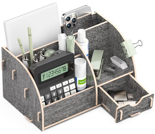 Lesfit Schreibtisch Organizer Holz, Büro Organizer Schwarz